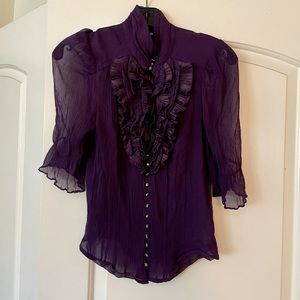 Pre-loved 100% silk Bebe Victorian style blouse
